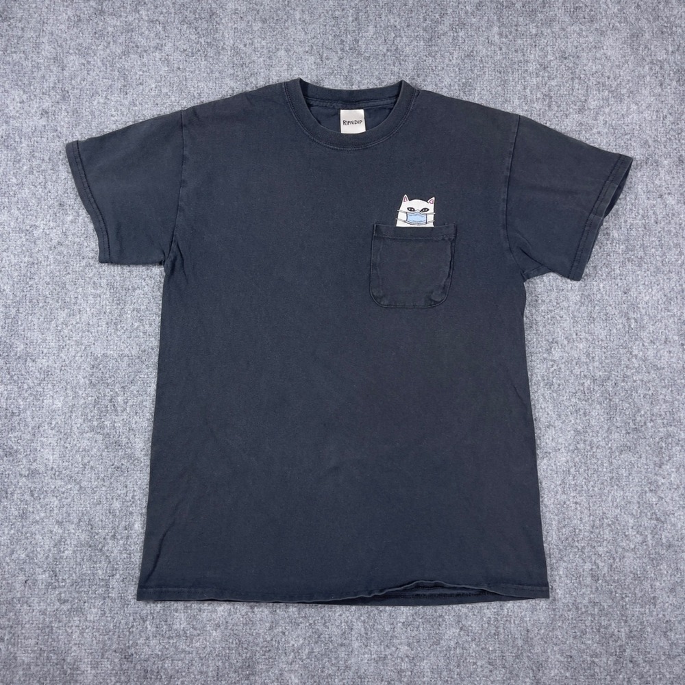 Ripndip Pocket Skate T-Shirt Mens Medium Black Lord Nermal Mask Graphic Tee